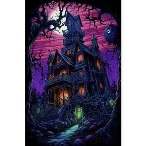 Halloween Haunted House DIY Diamond Art Painting Kit 7.87" x 7.87"